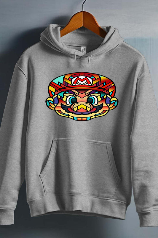 COULEUR:Gris|Sweat Capuche Garçon | mario mozaic Gris