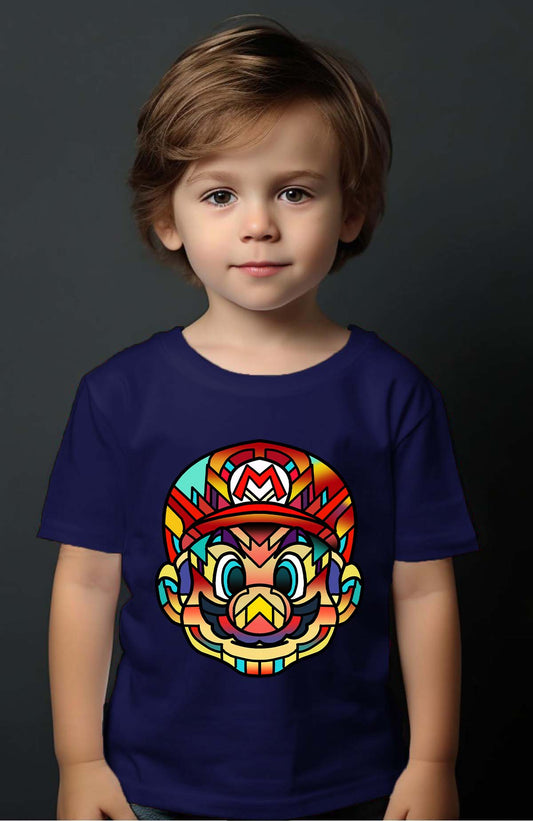 COULEUR:Marine|T-shirt Garçon | mario mozaic Marine