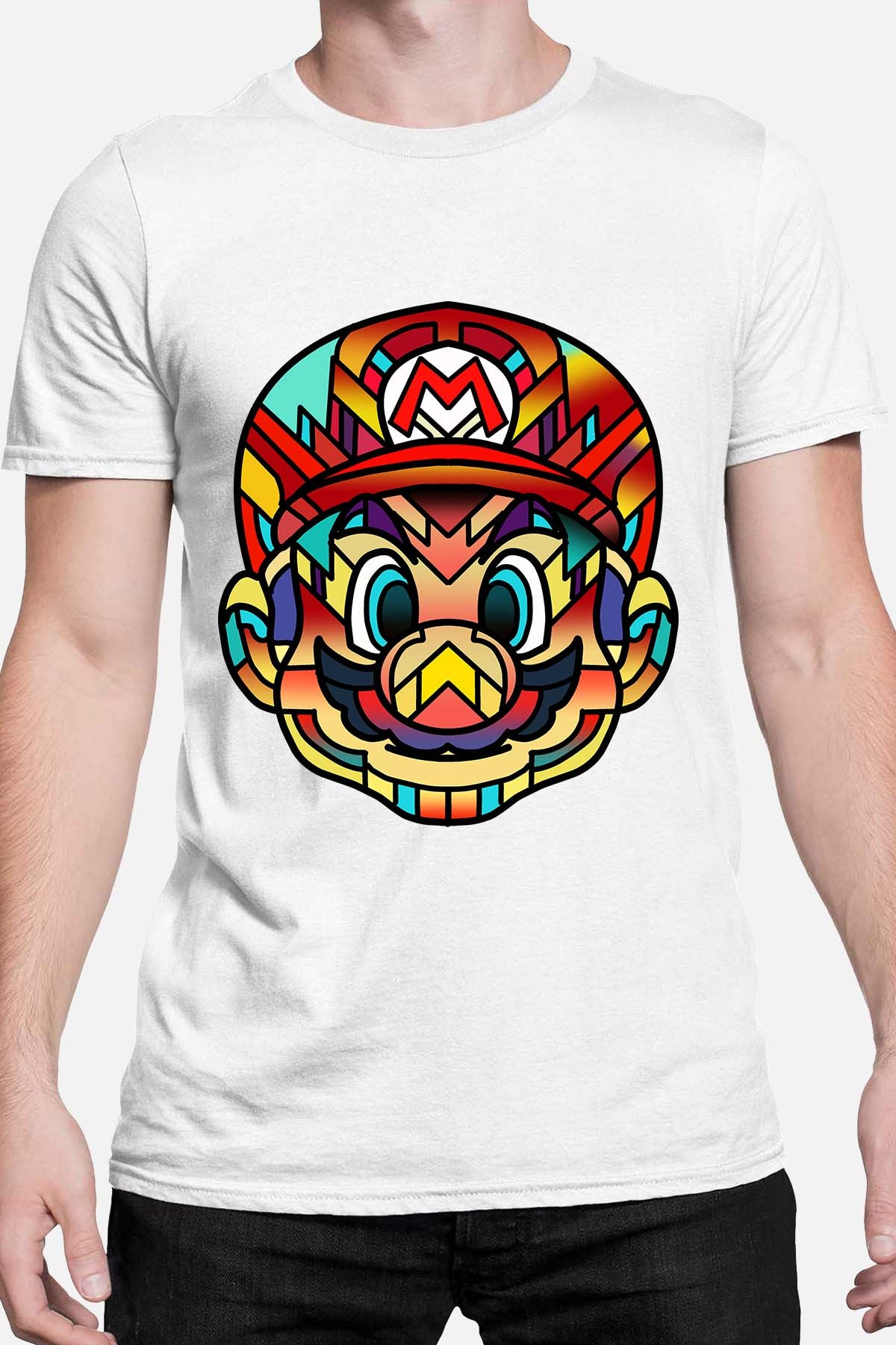 COULEUR:Blanc|T-shirt Homme | mario mozaic Blanc