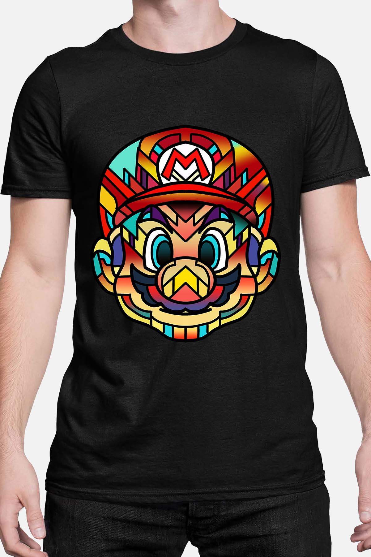 COULEUR:Noir|T-shirt Homme | mario mozaic Noir