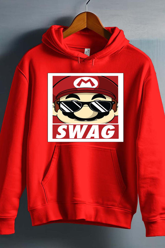 COULEUR:Rouge|Sweat Capuche Garçon | mario swag Rouge