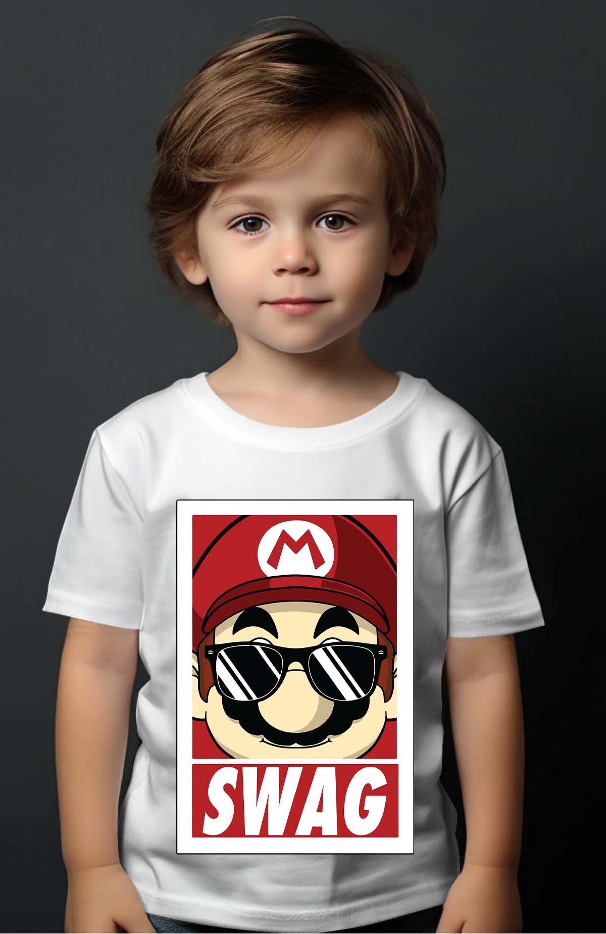 COULEUR:Blanc|T-shirt Garçon | mario swag Blanc