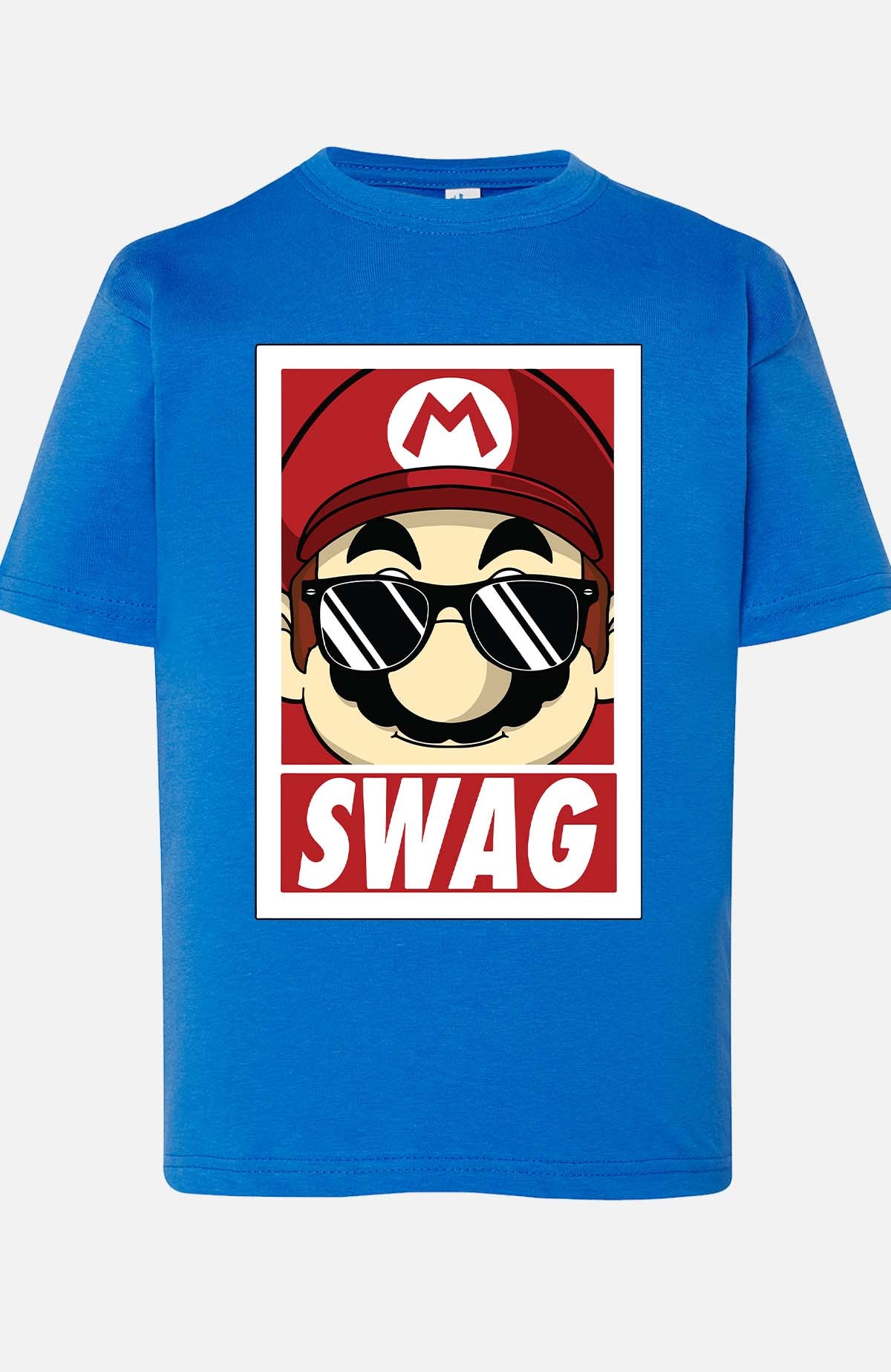 COULEUR:Bleu Roi|T-shirt Garçon | mario swag Bleu Roi