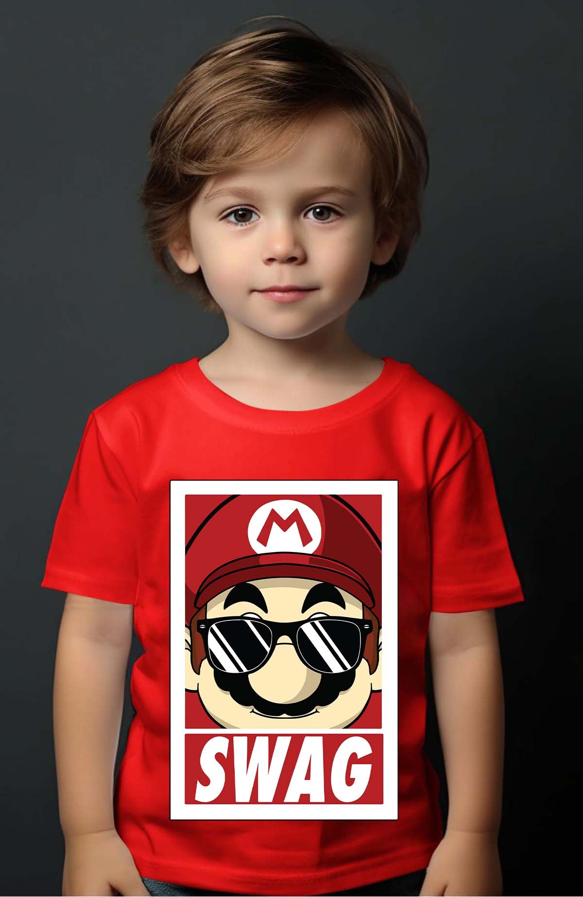 COULEUR:Rouge|T-shirt Garçon | mario swag Rouge