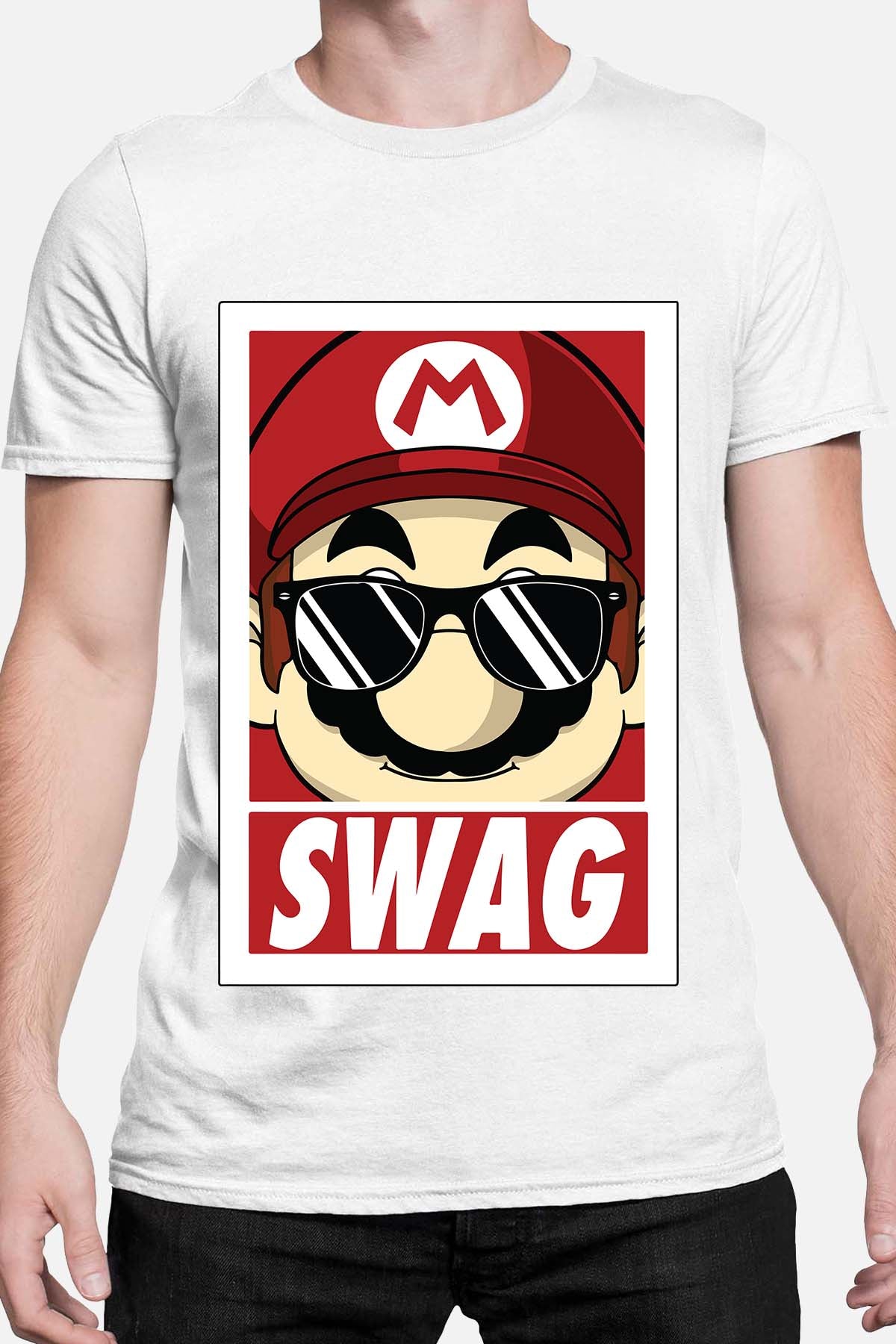 COULEUR:Blanc|T-shirt Homme | mario swag Blanc