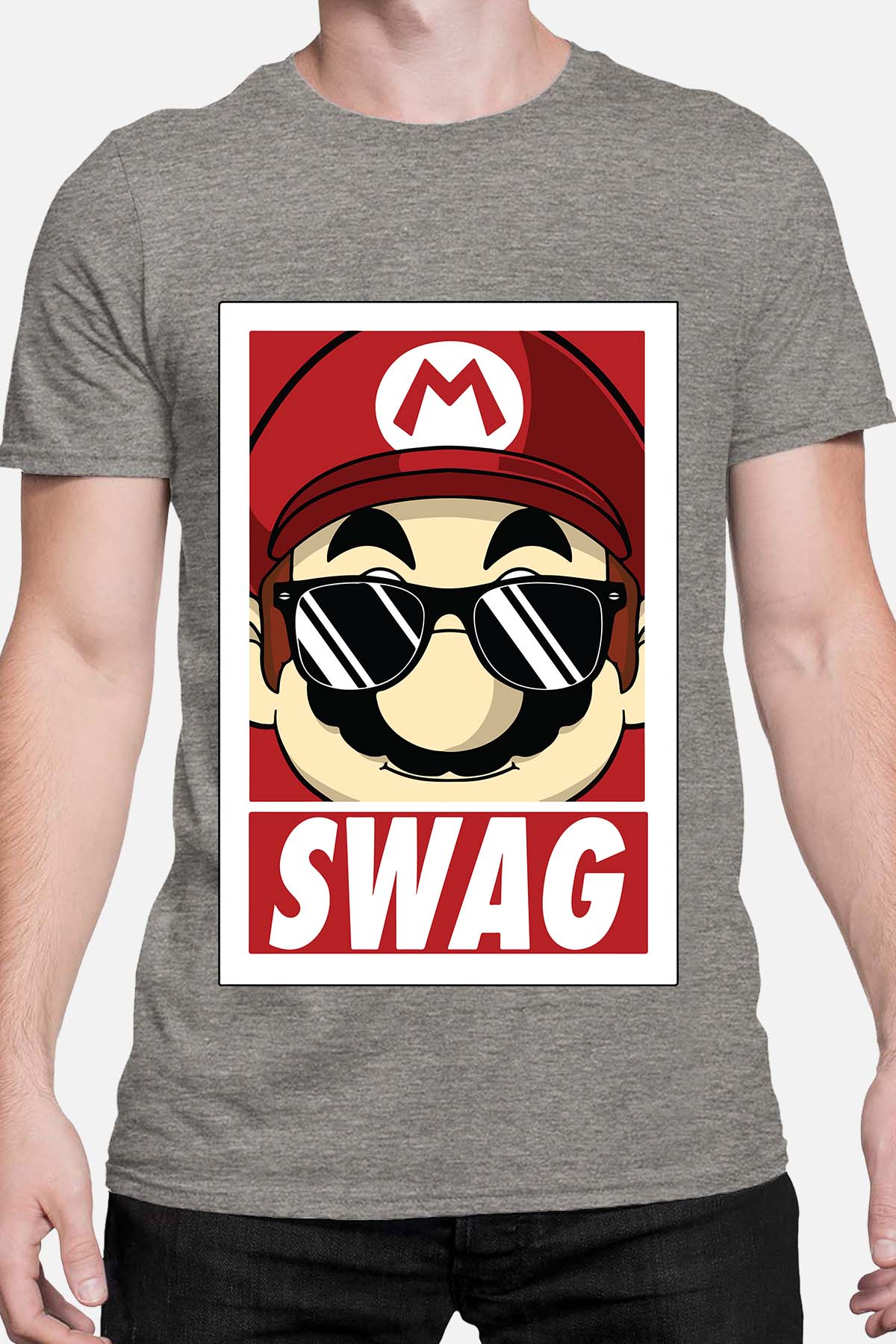 COULEUR:Gris|T-shirt Homme | mario swag Gris