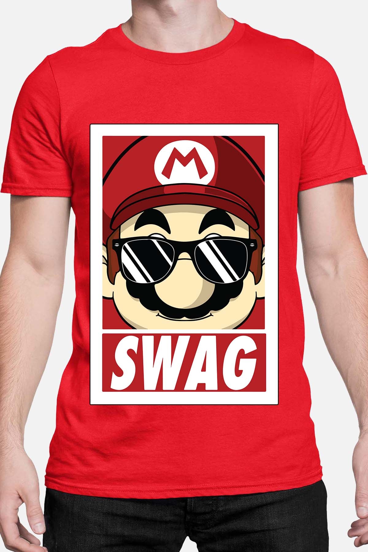 COULEUR:Rouge|T-shirt Homme | mario swag Rouge