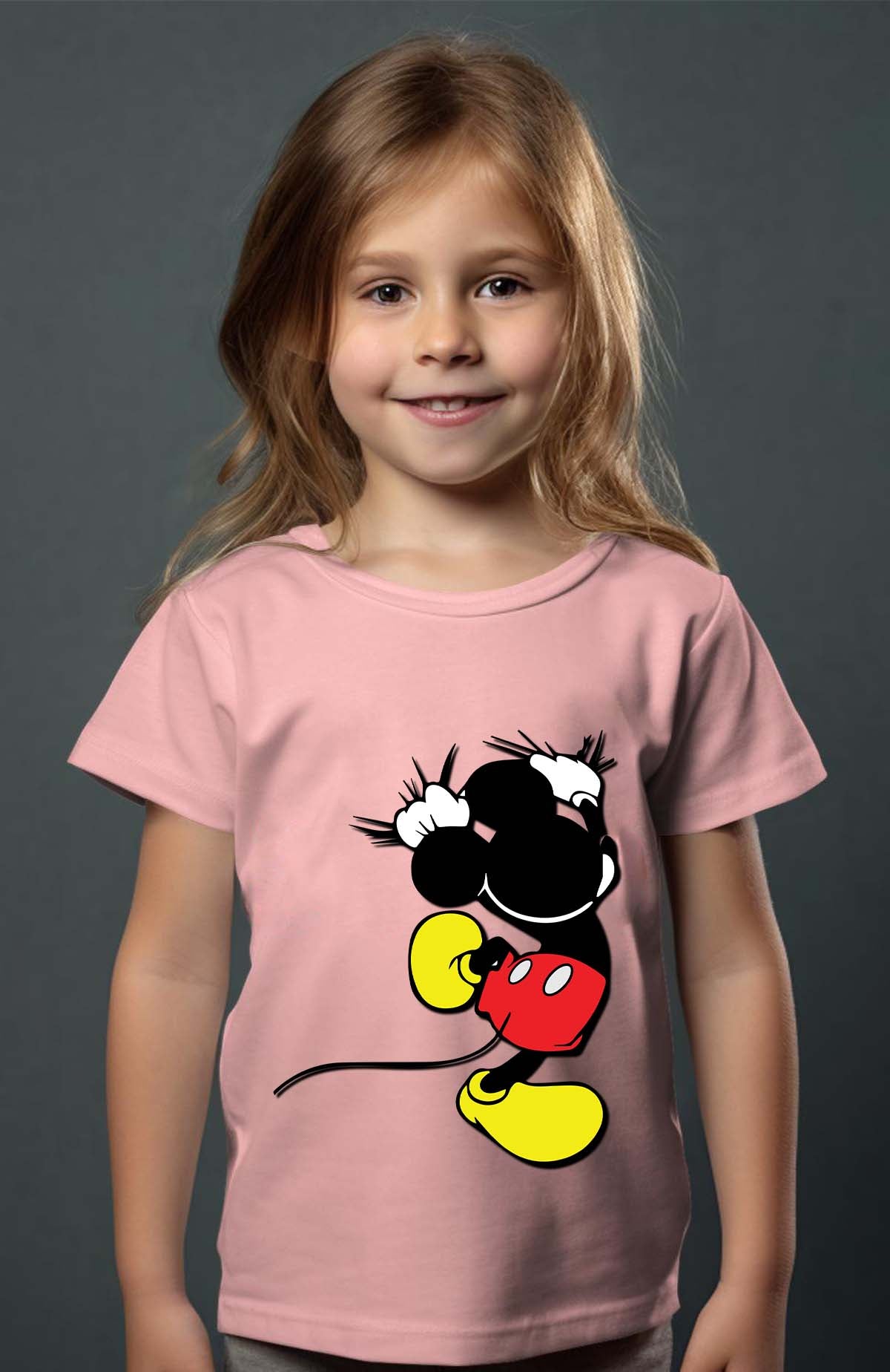 COULEUR:Rose|T-shirt Fille | mickey dos Rose