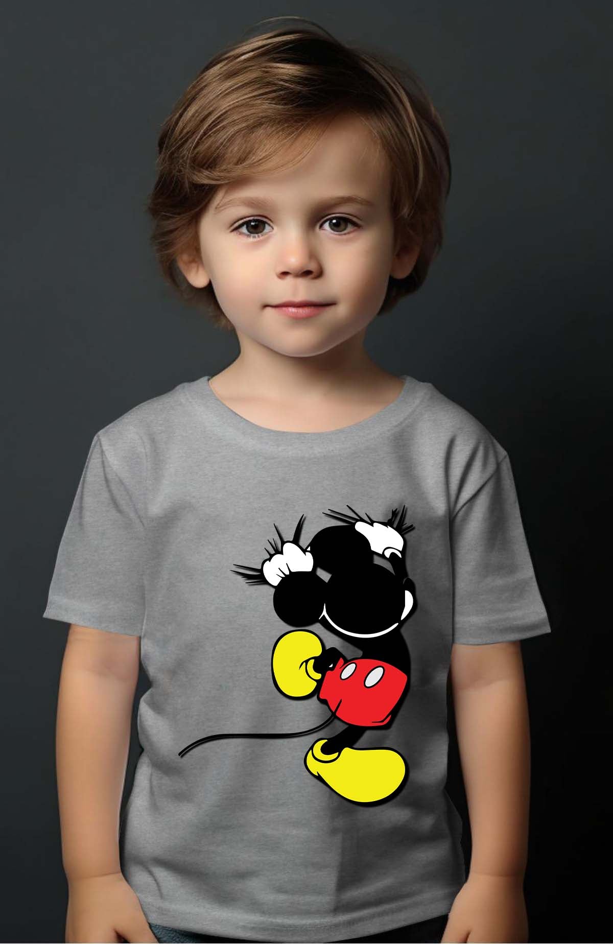 COULEUR:Gris|T-shirt Garçon | mickey dos Gris