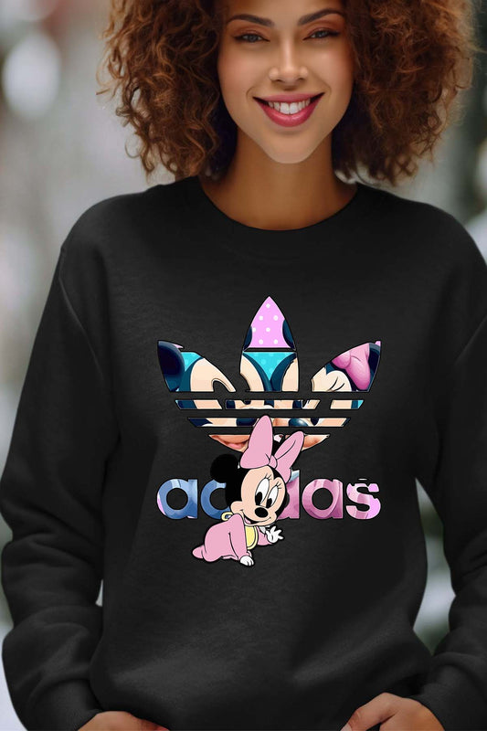 COULEUR:Noir|Sweat Col Rond Femme | minnie bébé Noir