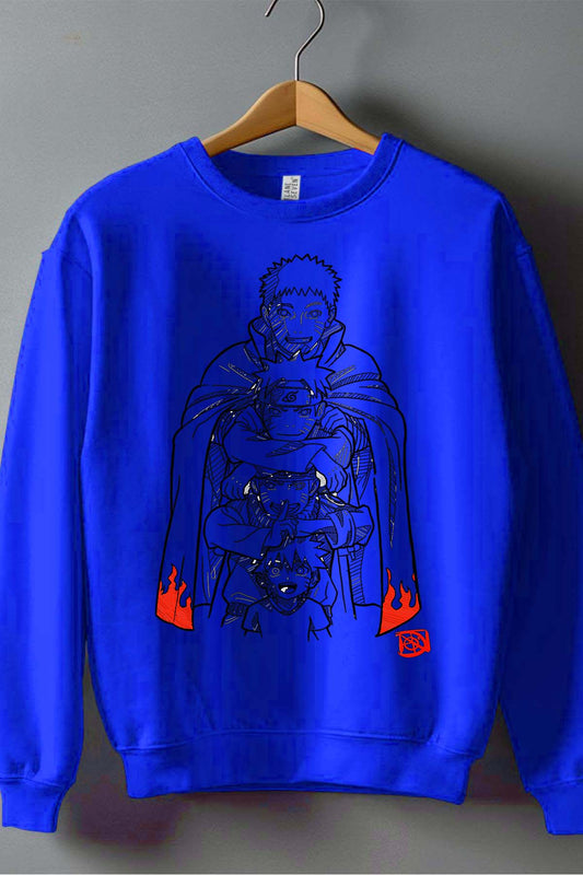 COULEUR:Bleu Roi|Sweat Col Rond Homme | naruto evolution Bleu Roi