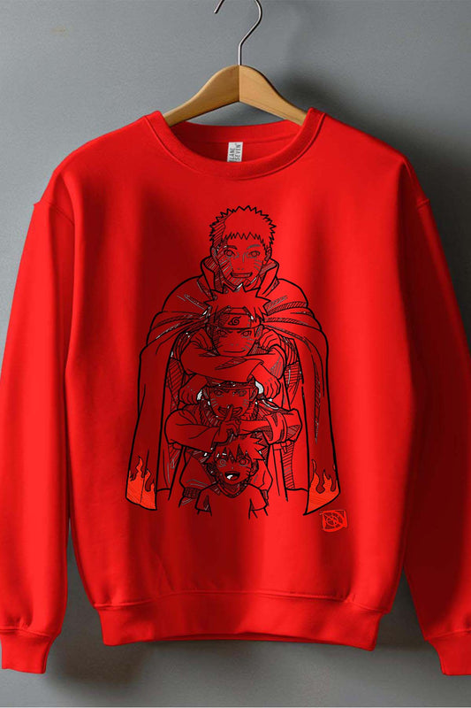 COULEUR:Rouge|Sweat Col Rond Homme | naruto evolution Rouge