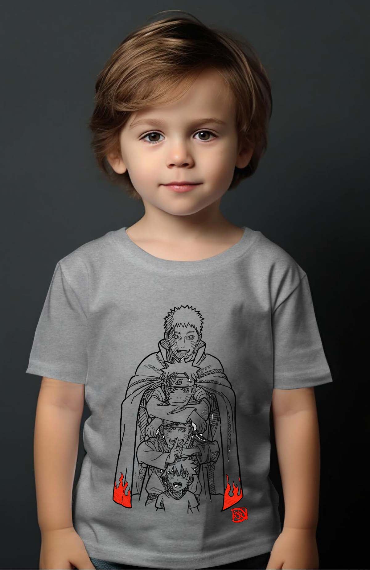 COULEUR:Gris|T-shirt Garçon | naruto evolution Gris