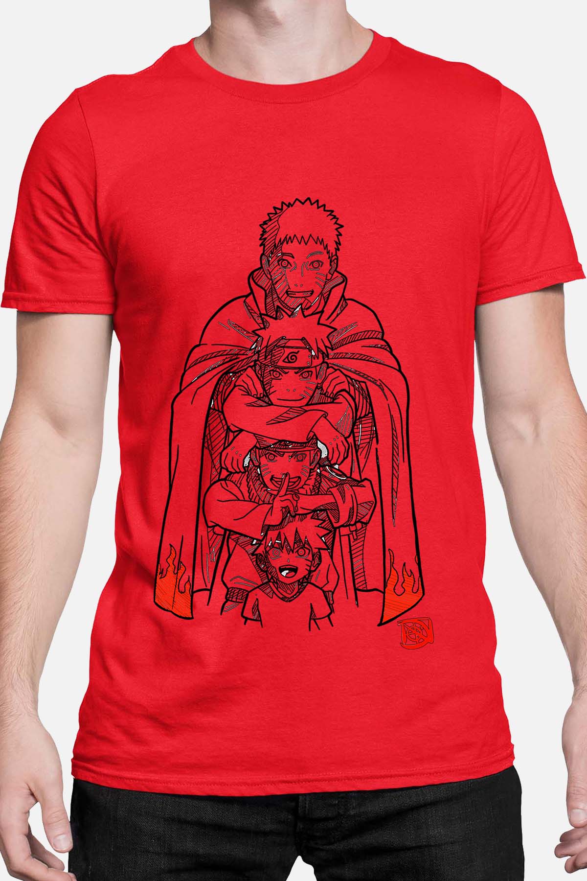 COULEUR:Rouge|T-shirt Homme | naruto evolution Rouge
