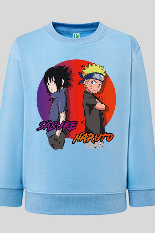 COULEUR:Bleu Ciel|Sweat Col Rond Garçon | naruto sasuke Mesa Bleu Ciel