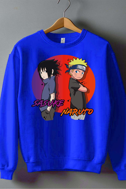 COULEUR:Bleu Roi|Sweat Col Rond Garçon | naruto sasuke Mesa Bleu Roi