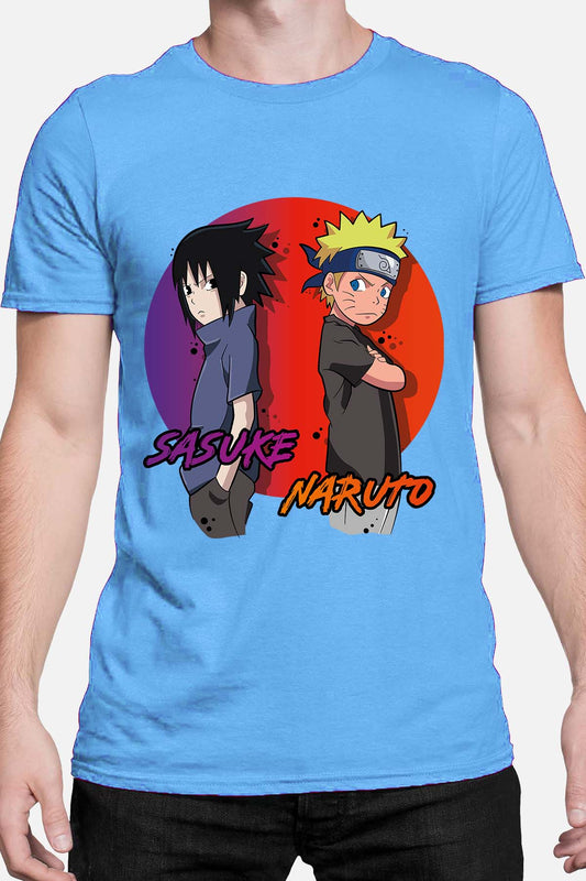 COULEUR:Bleu Ciel|T-shirt Homme | naruto sasuke Mesa Bleu Ciel