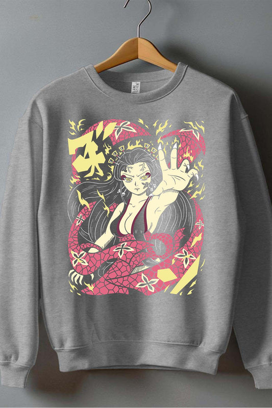 COULEUR:Gris|Sweat Col Rond Homme | nezuko demon 01A Gris