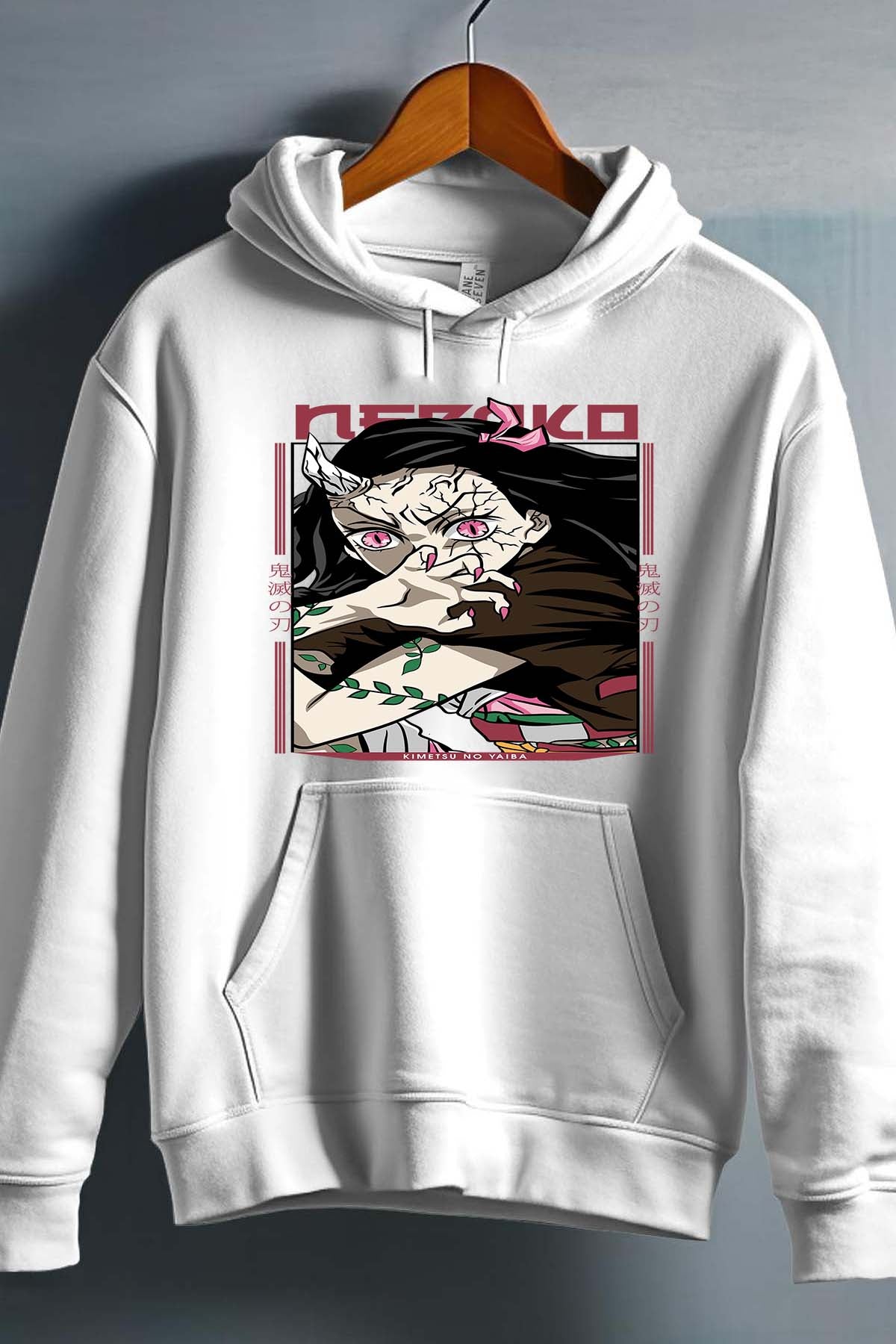 COULEUR:Blanc|Sweat Capuche Homme | nezuko demonio Blanc