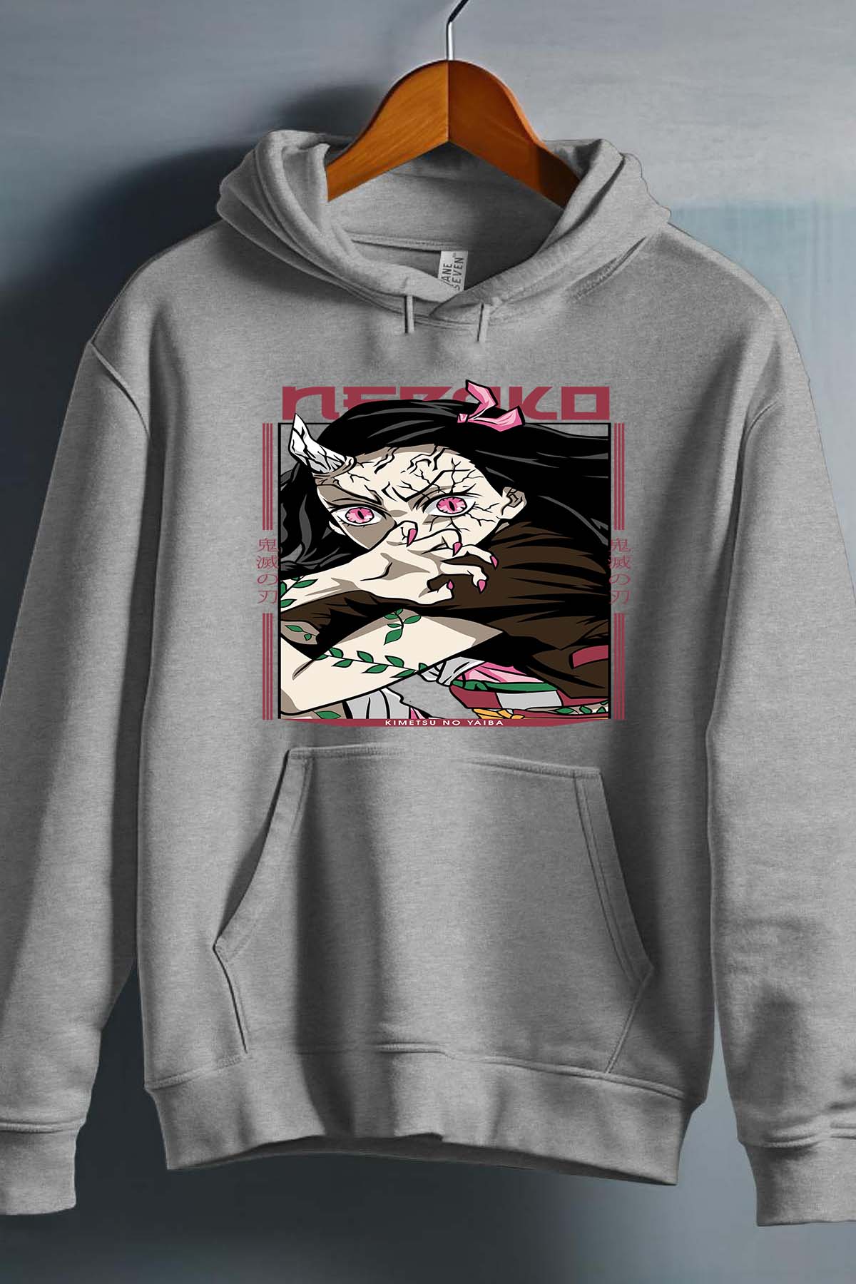 COULEUR:Gris|Sweat Capuche Homme | nezuko demonio Gris