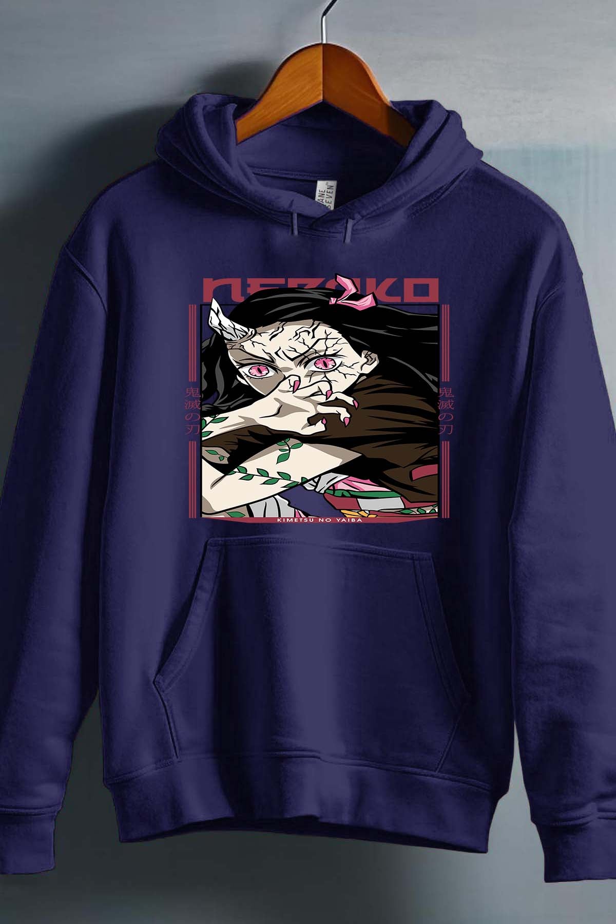 COULEUR:Marine|Sweat Capuche Homme | nezuko demonio Marine