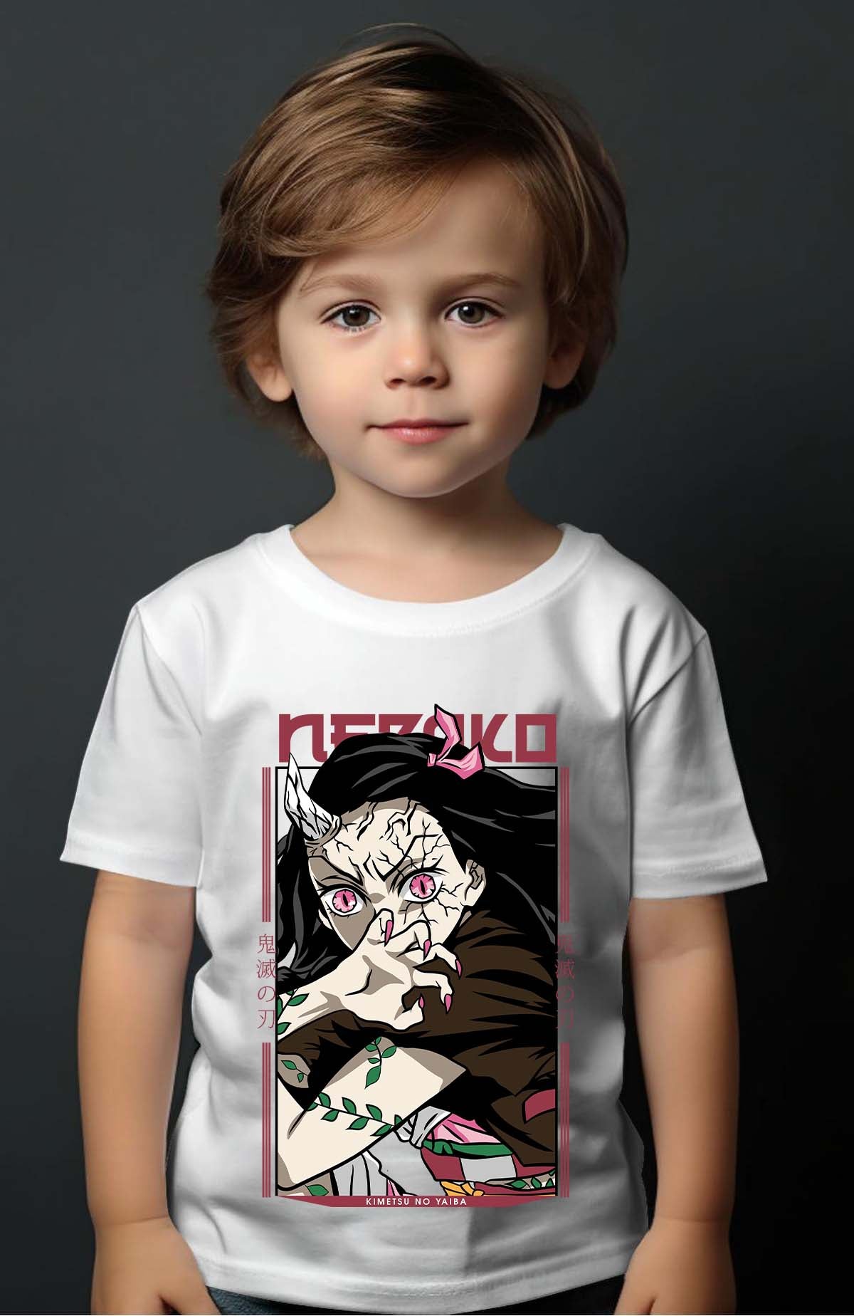 COULEUR:Blanc|T-shirt Garçon | nezuko demonio Blanc