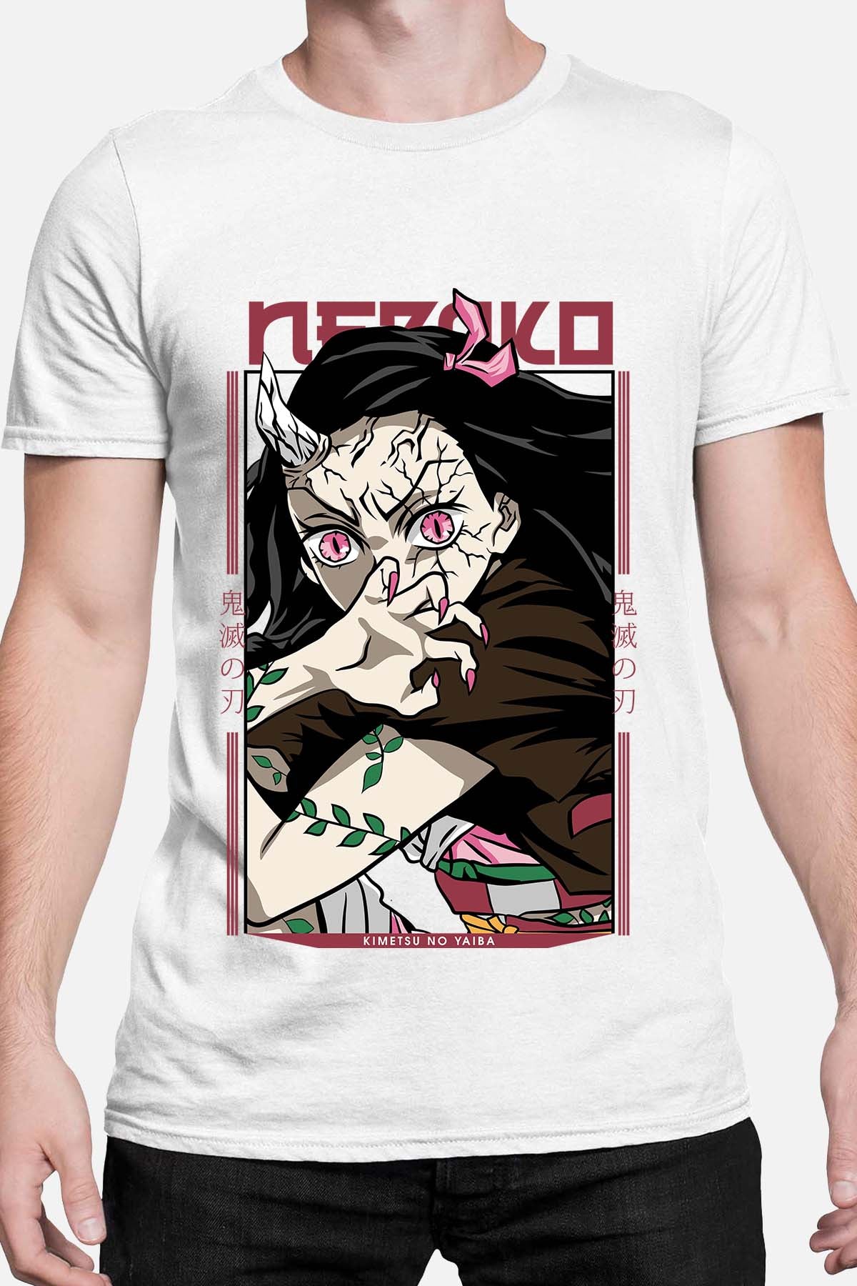 COULEUR:Blanc|T-shirt Homme | nezuko demonio Blanc