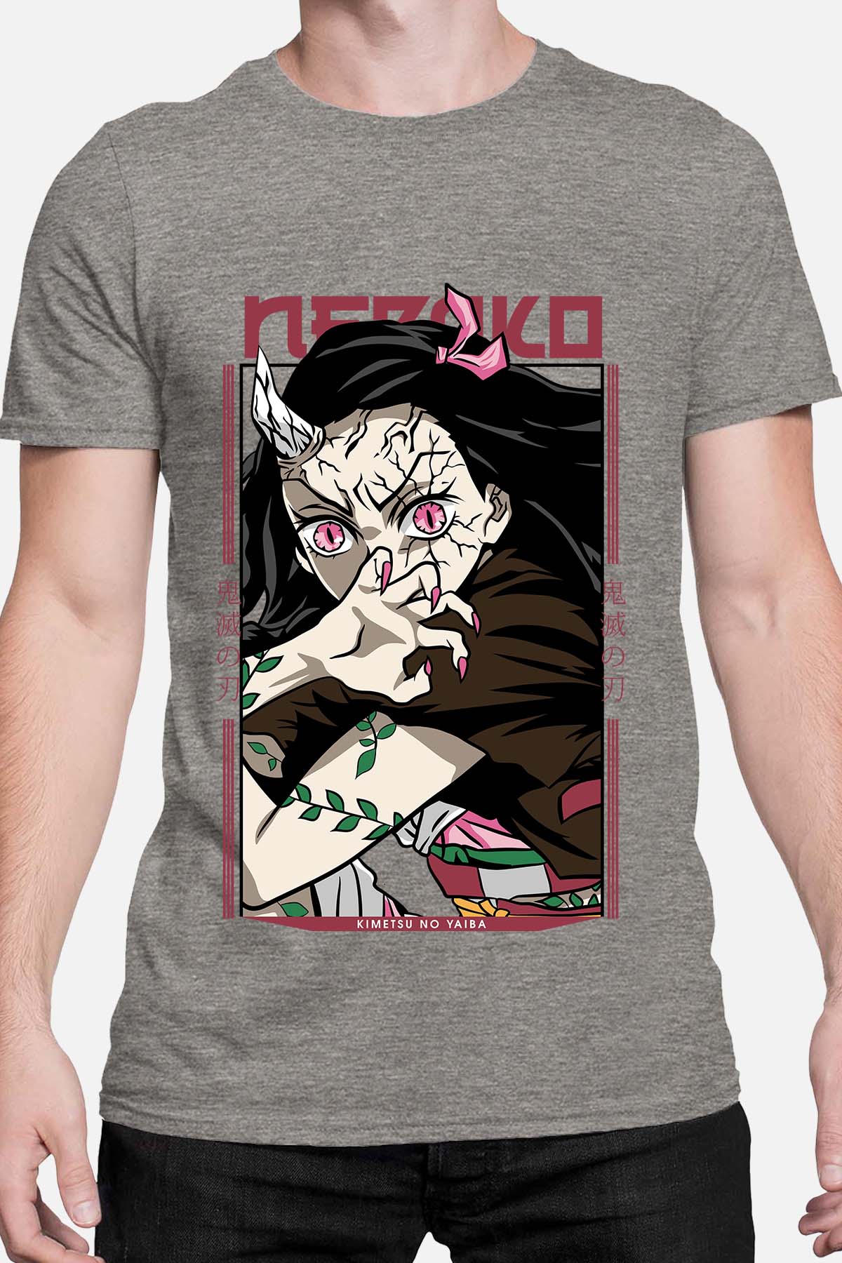 COULEUR:Gris|T-shirt Homme | nezuko demonio Gris