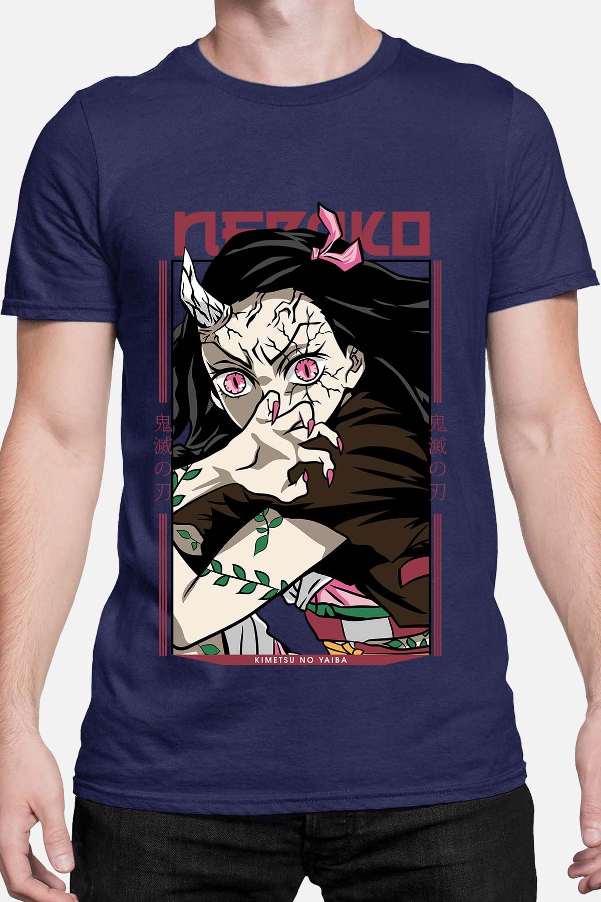 COULEUR:Marine|T-shirt Homme | nezuko demonio Marine