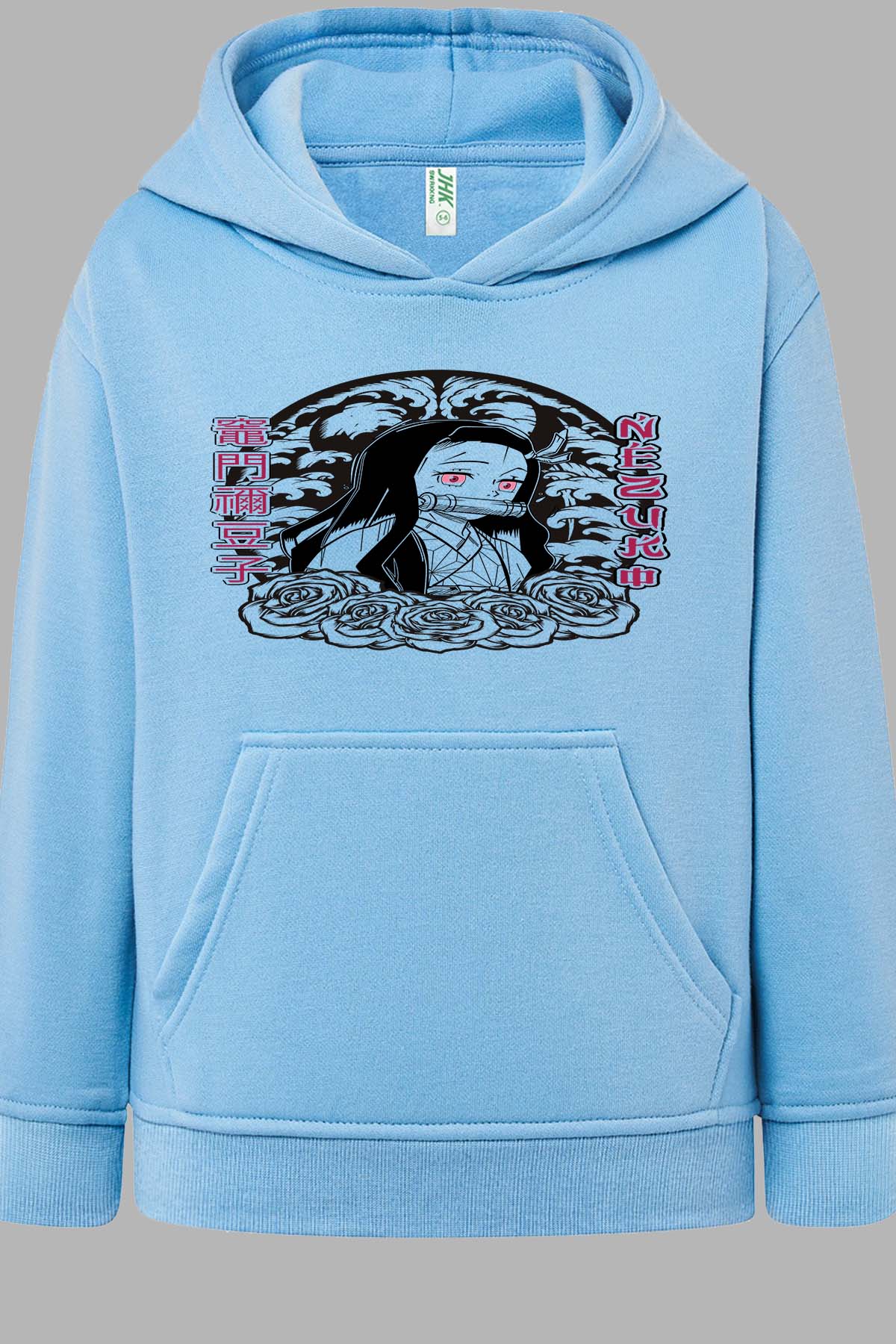 COULEUR:Bleu Ciel|Sweat Capuche Homme | nezuko flores 01A Bleu Ciel