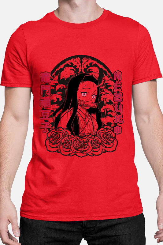 COULEUR:Rouge|T-shirt Homme | nezuko flores 01A Rouge