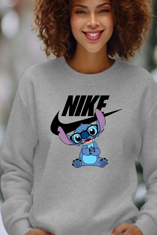 COULEUR:Gris|Sweat Col Rond Femme | nike stich lunette Gris