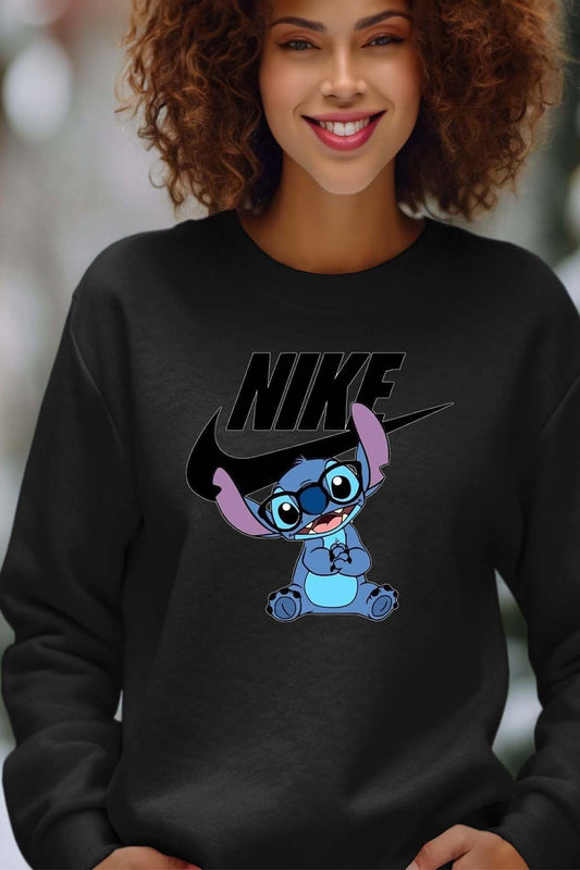 COULEUR:Noir|Sweat Col Rond Femme | nike stich lunette Noir