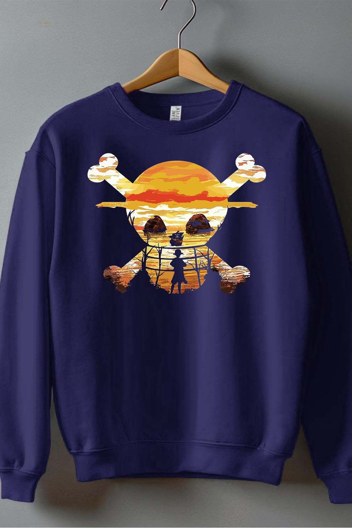 COULEUR:Marine|Sweat Col Rond Garçon | one piec horizon tee noir Marine