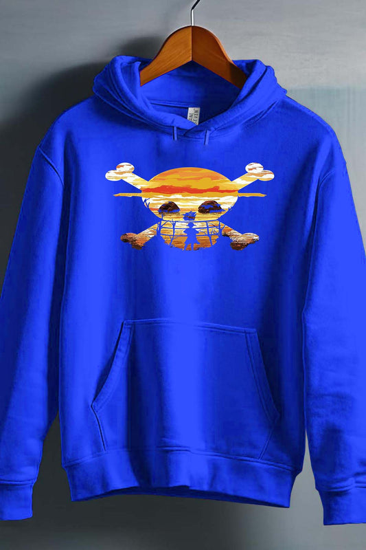COULEUR:Bleu Roi|Sweat Capuche Garçon | one piec horizon tee noir Bleu Roi