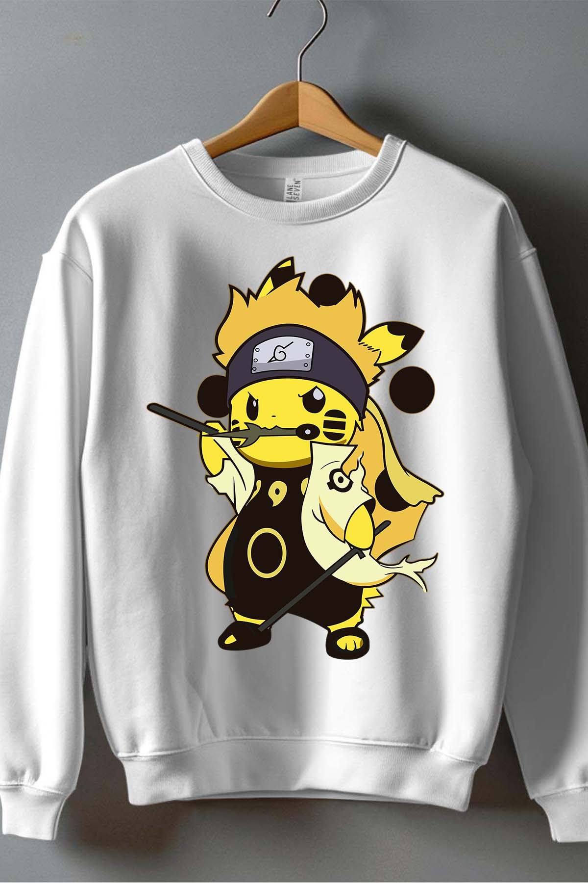 COULEUR:Blanc|Sweat Col Rond Garçon | pikaNaru Blanc