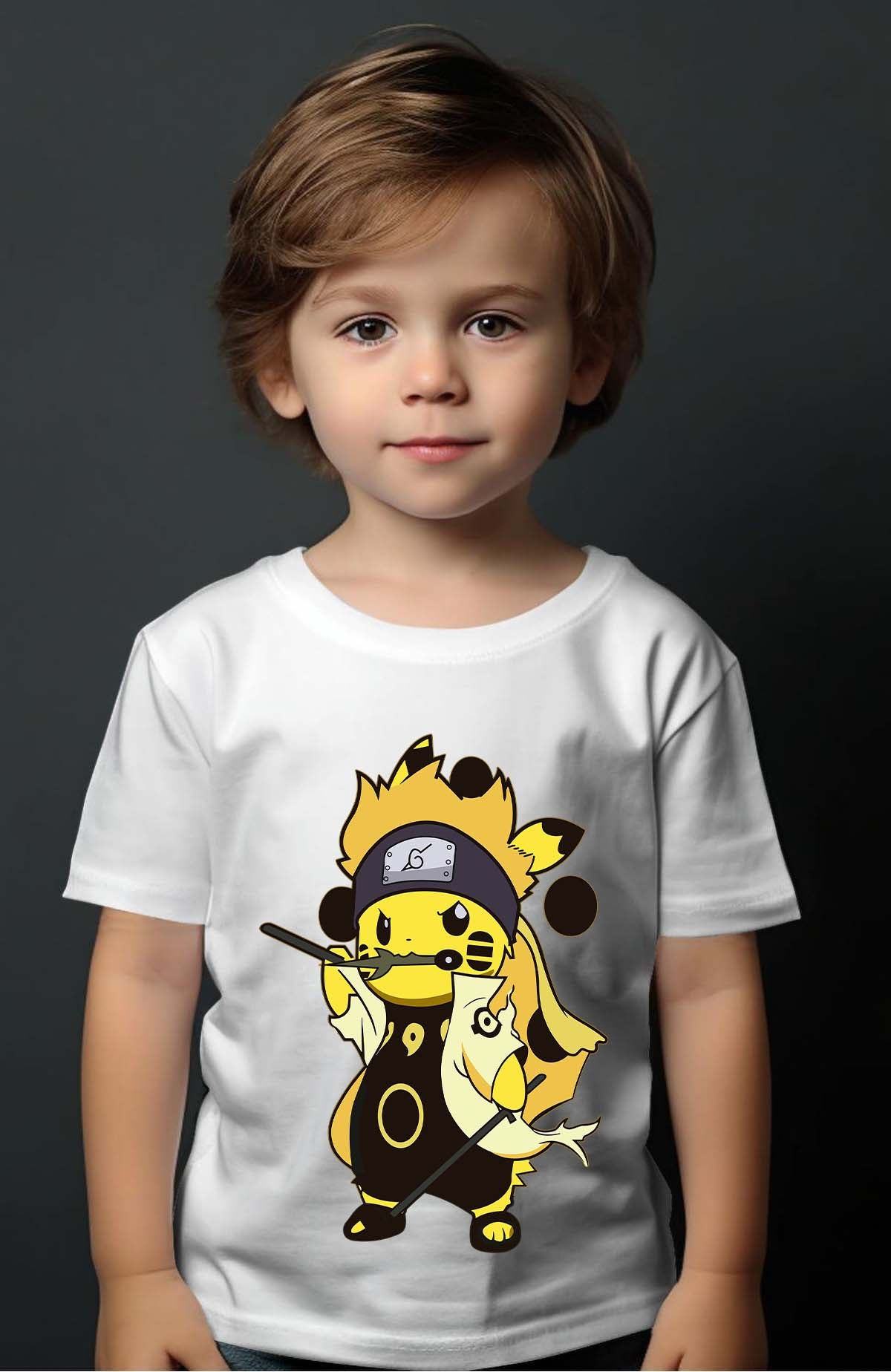COULEUR:Blanc|T-shirt Garçon | pikaNaru Blanc