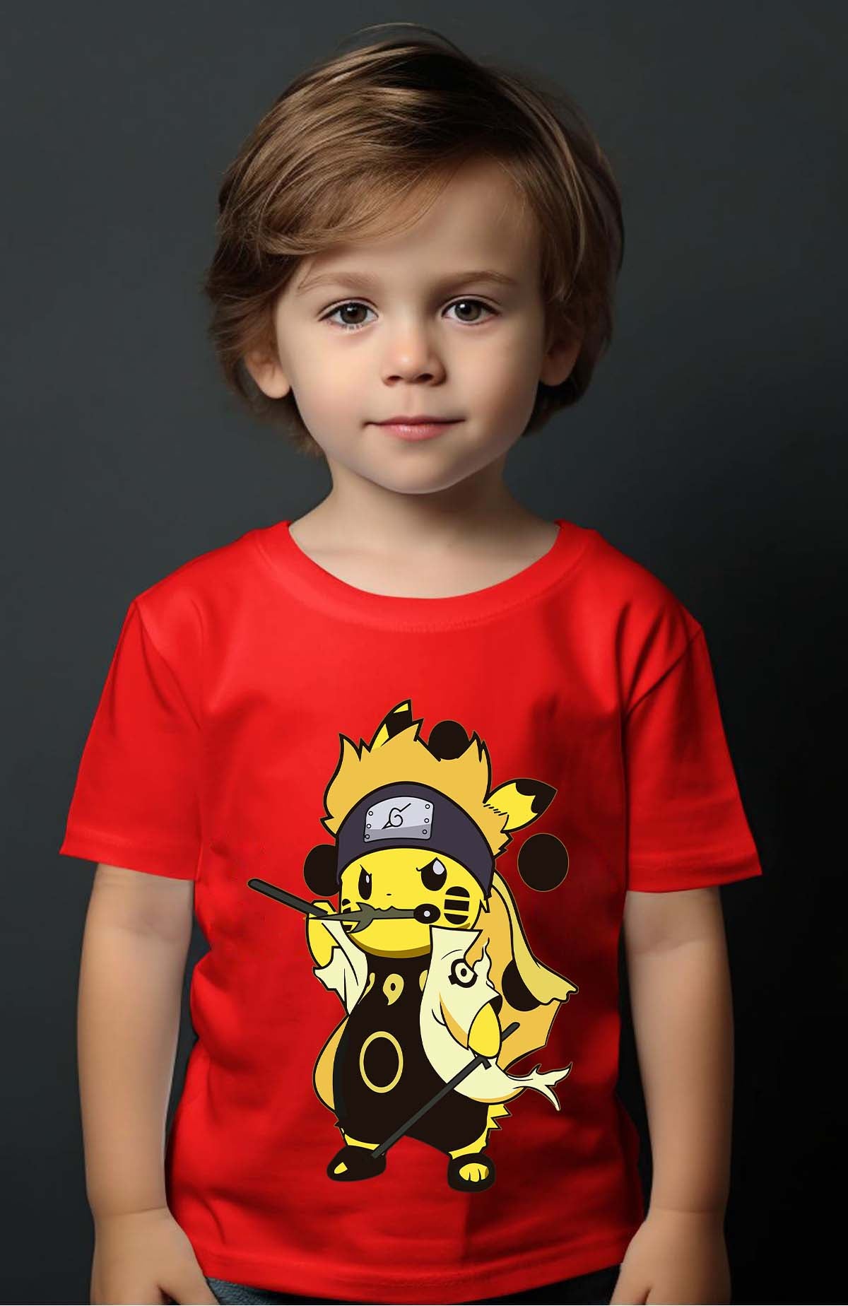 COULEUR:Rouge|T-shirt Garçon | pikaNaru Rouge