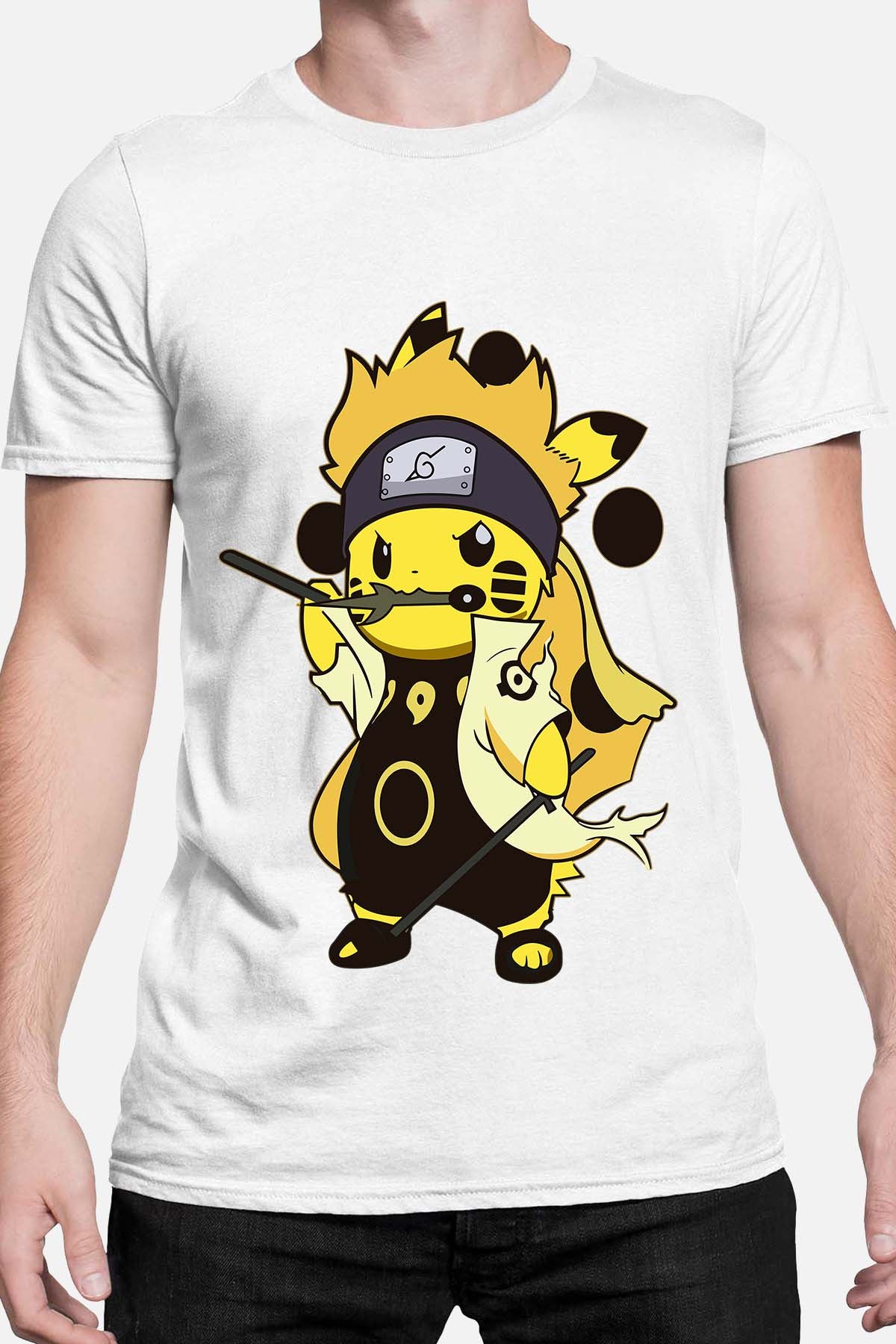 COULEUR:Blanc|T-shirt Homme | pikaNaru Blanc
