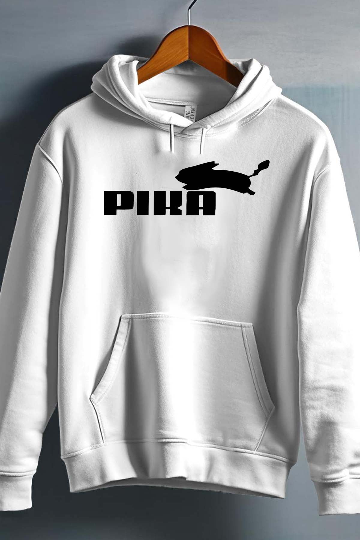 COULEUR:Blanc|Sweat Capuche Fille | pika Blanc