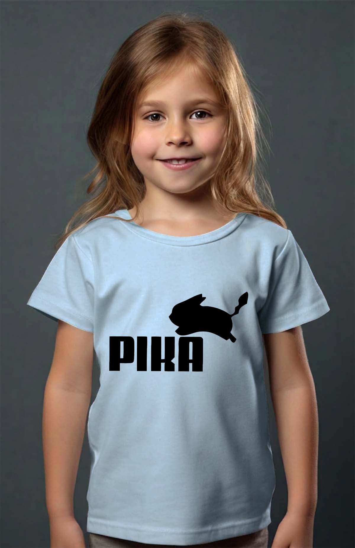COULEUR:Bleu Ciel|T-shirt Fille | pika Bleu Ciel