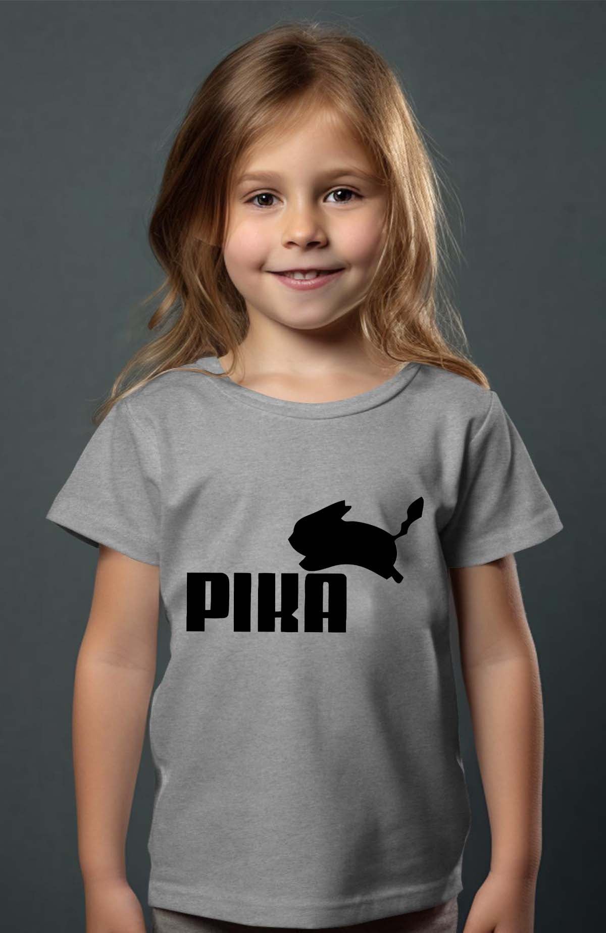 COULEUR:Gris|T-shirt Fille | pika Gris
