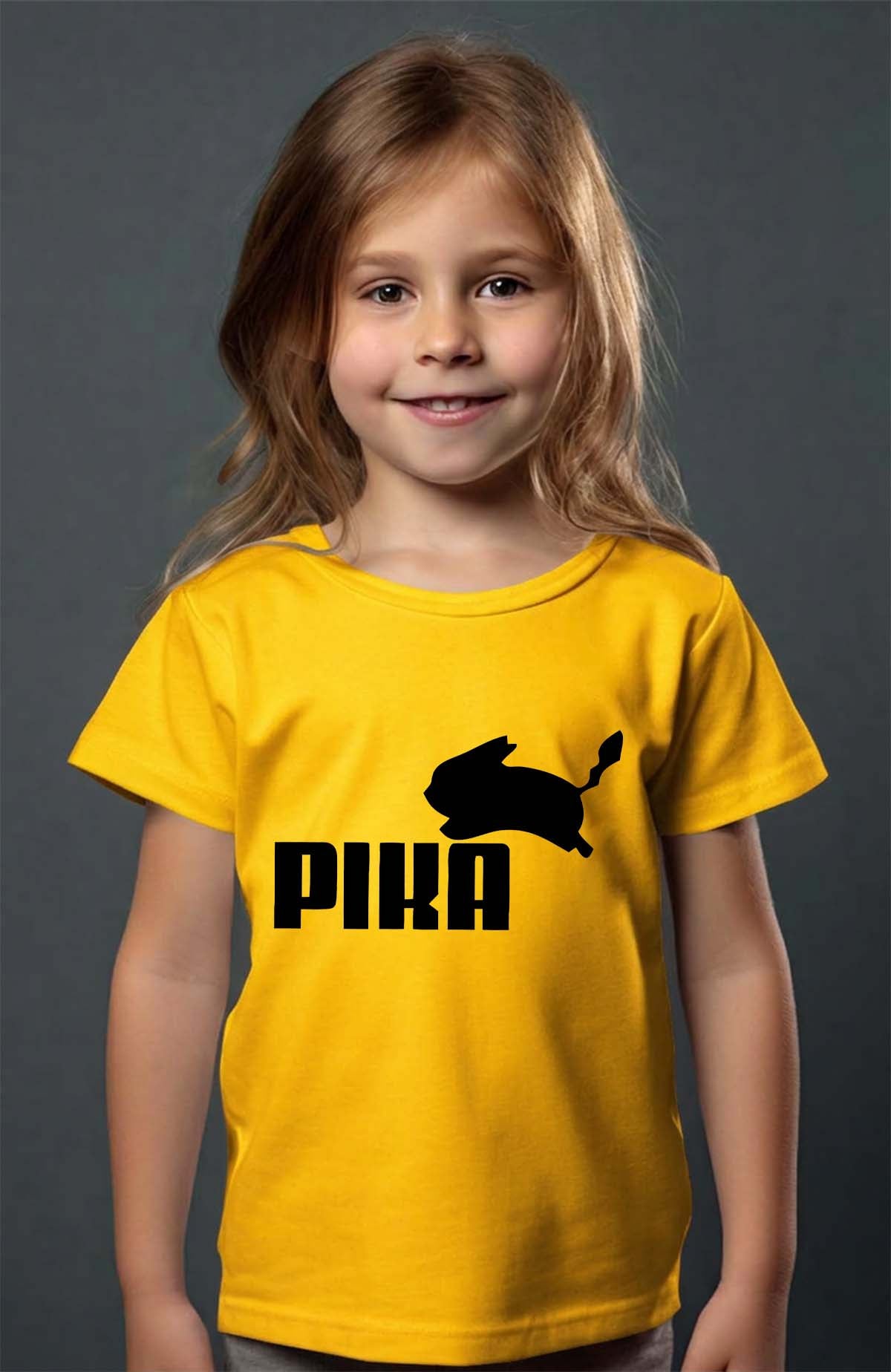 COULEUR:Jaune|T-shirt Fille | pika Jaune