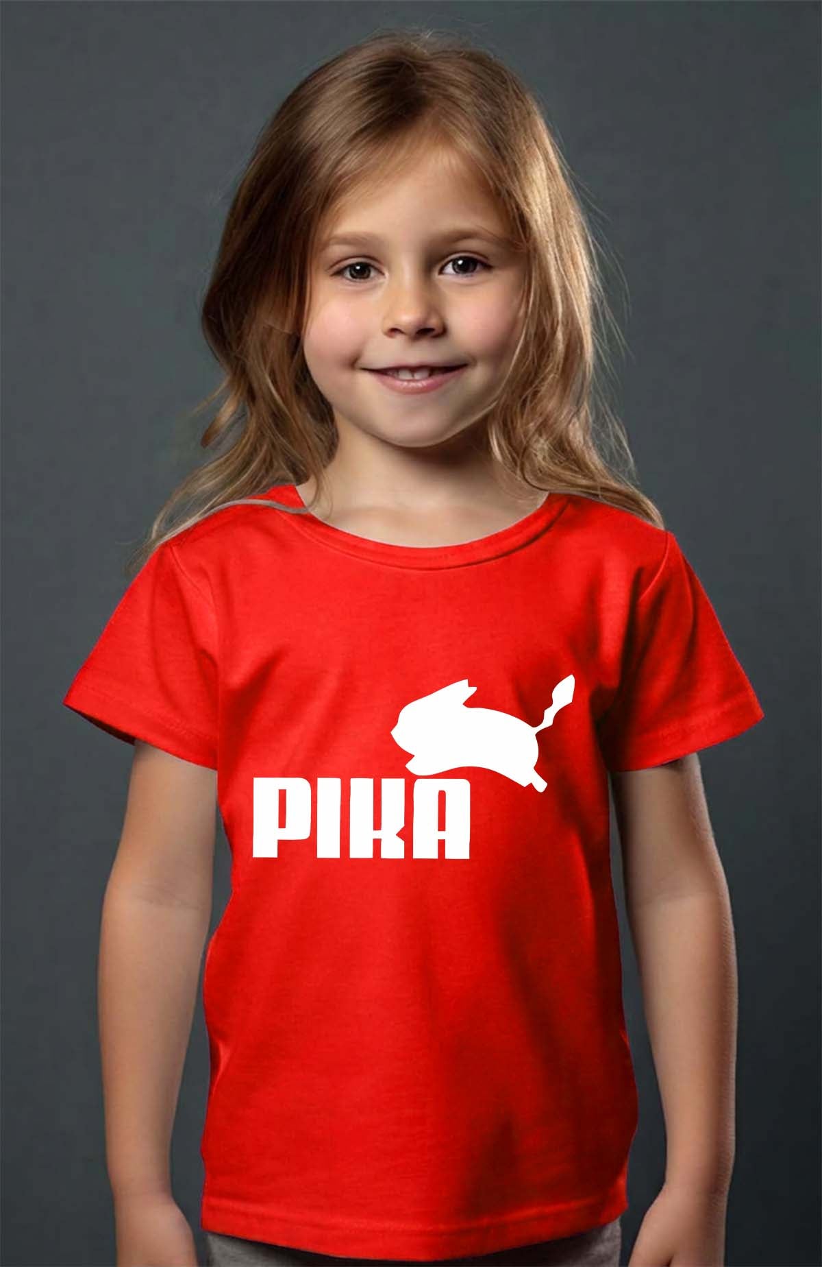 COULEUR:Rouge|T-shirt Fille | pika Rouge