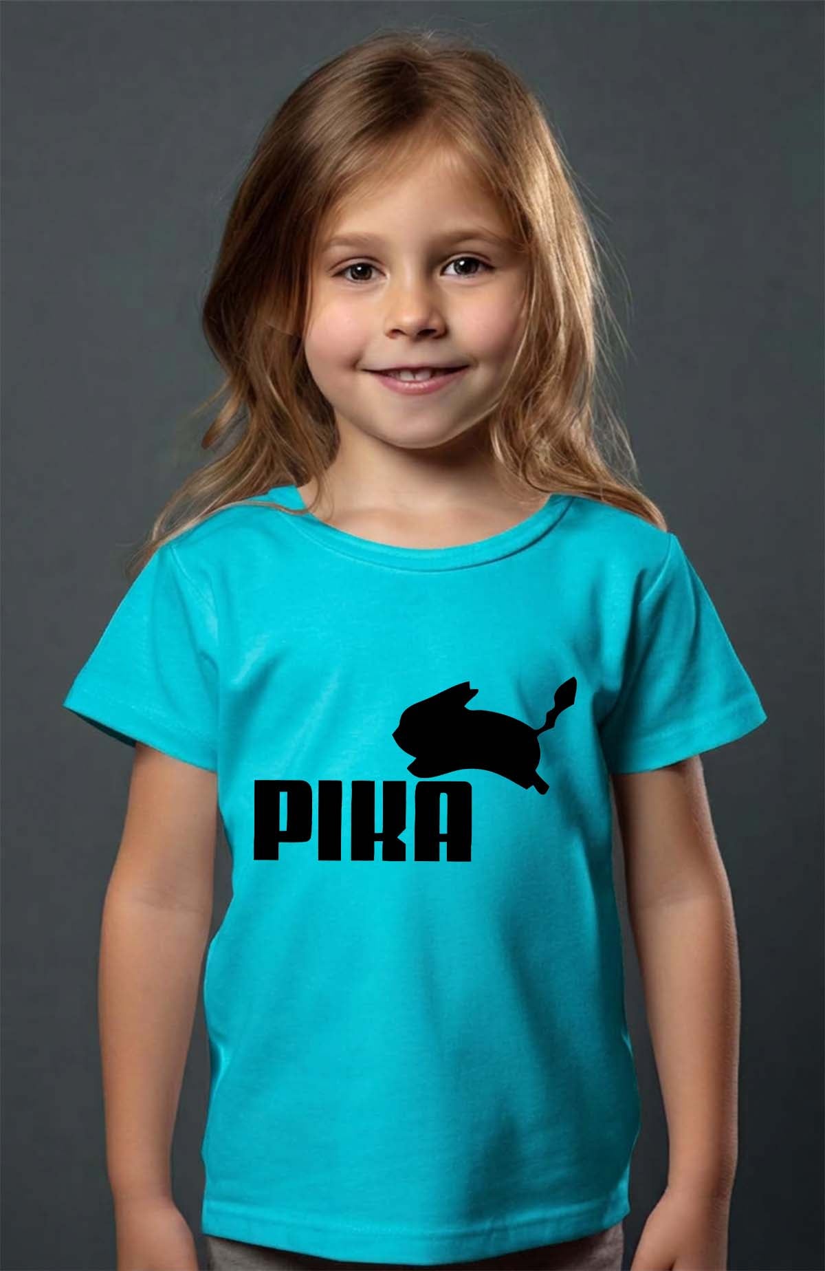 COULEUR:Turquoise|T-shirt Fille | pika Turquoise