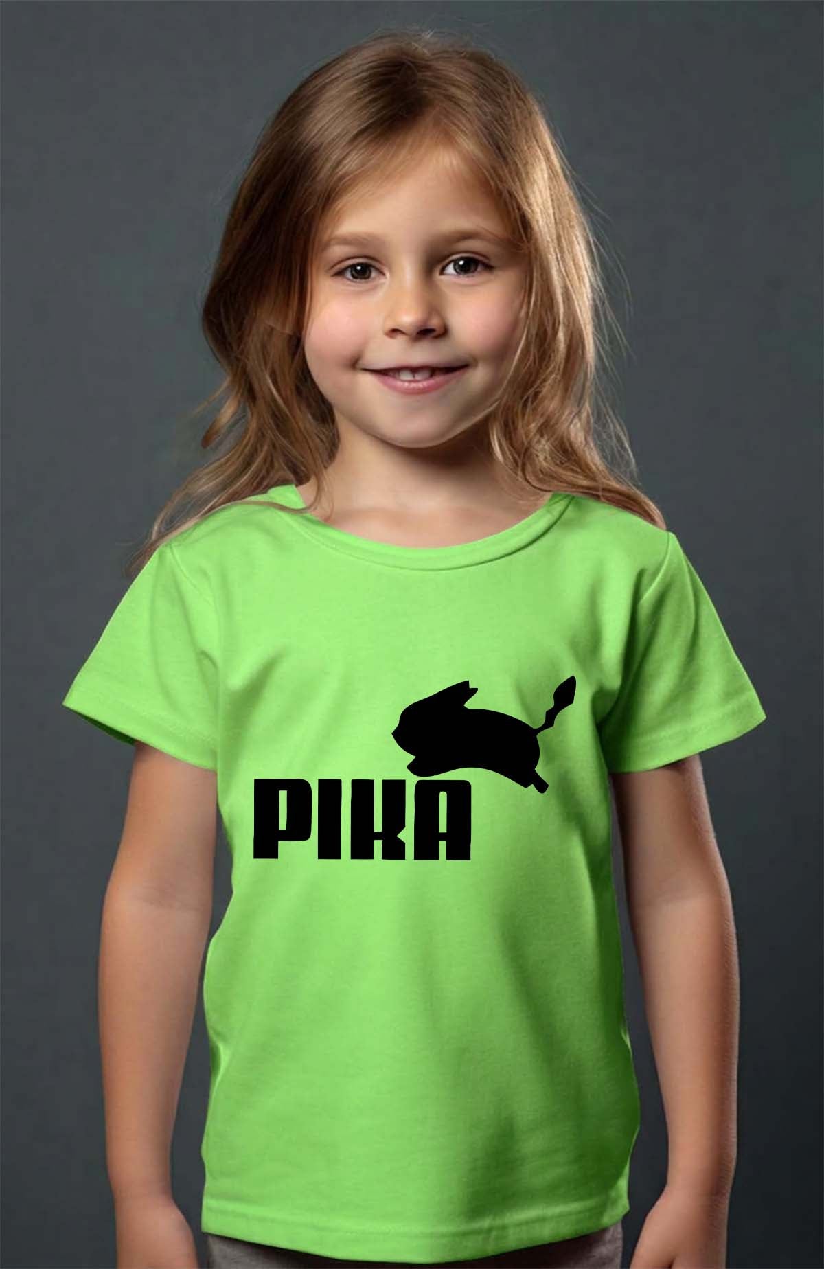 COULEUR:Vert Clair|T-shirt Fille | pika Vert Clair