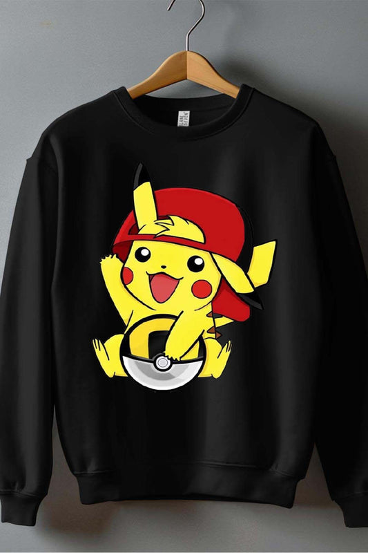 COULEUR:Noir|Sweat Col Rond Homme | pika Ksket Noir