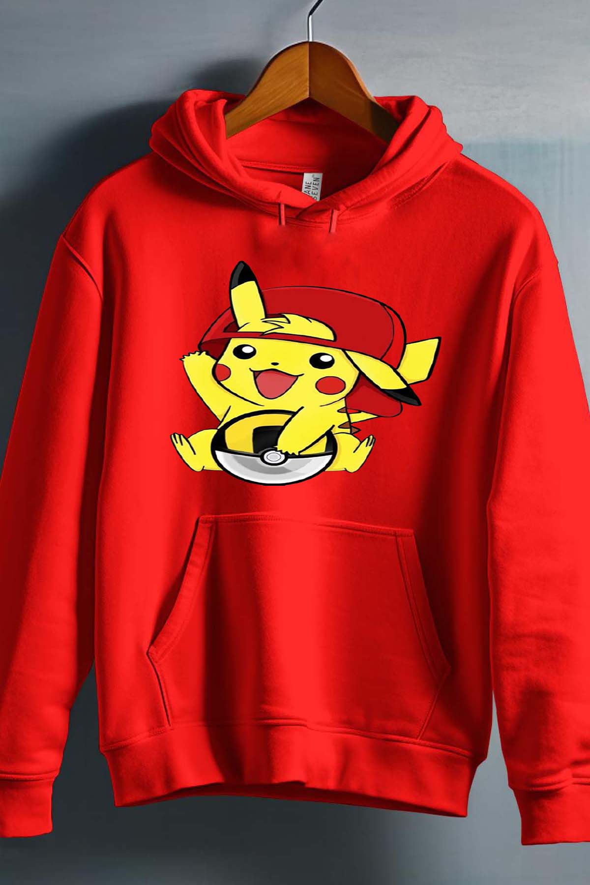 COULEUR:Rouge|Sweat Capuche Garçon | pika Ksket Rouge