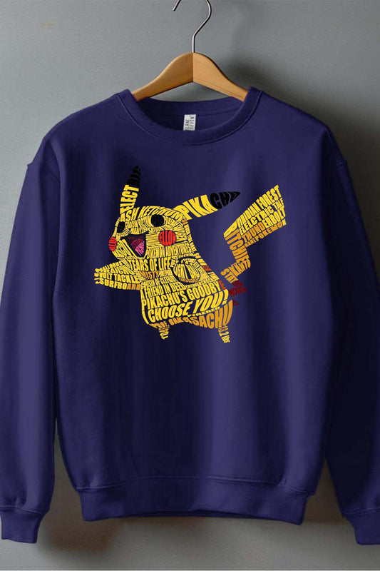 COULEUR:Marine|Sweat Col Rond Garçon | pika TXT Marine