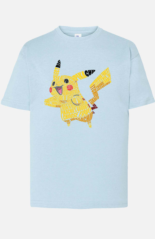 COULEUR:Bleu Ciel|T-shirt Garçon | pika TXT Bleu Ciel